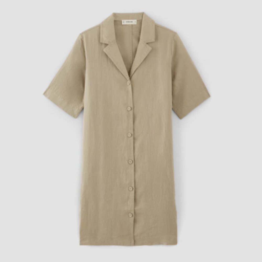 NWOT Everlane The Shirtdress in Linen TAN SZ M